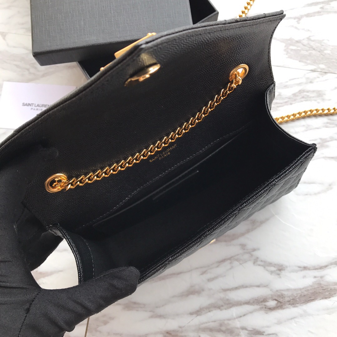 526286 ENVELOPE SMALL BAG IN MIX MATELASSÉ GRAIN DE POUDRE EMBOSSED LEATHER, Yves Saint Laurent YSL