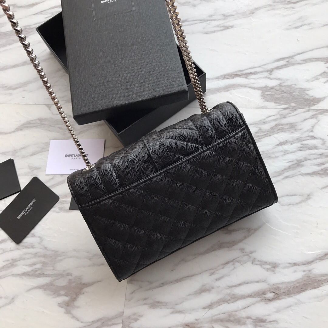 526286 ENVELOPE SMALL BAG IN MIX MATELASSÉ GRAIN DE POUDRE EMBOSSED LEATHER, Yves Saint Laurent YSL