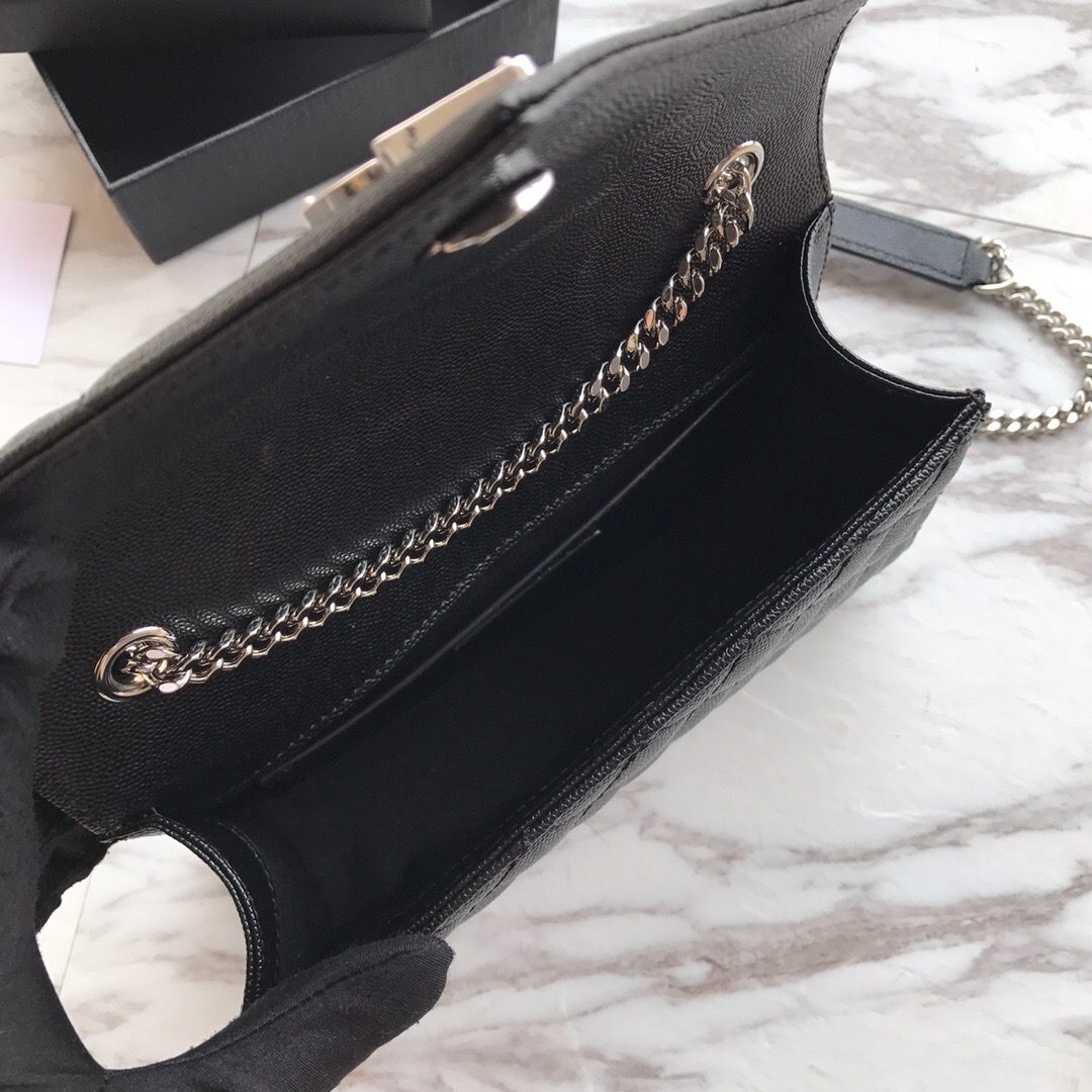526286 ENVELOPE SMALL BAG IN MIX MATELASSÉ GRAIN DE POUDRE EMBOSSED LEATHER, Yves Saint Laurent YSL
