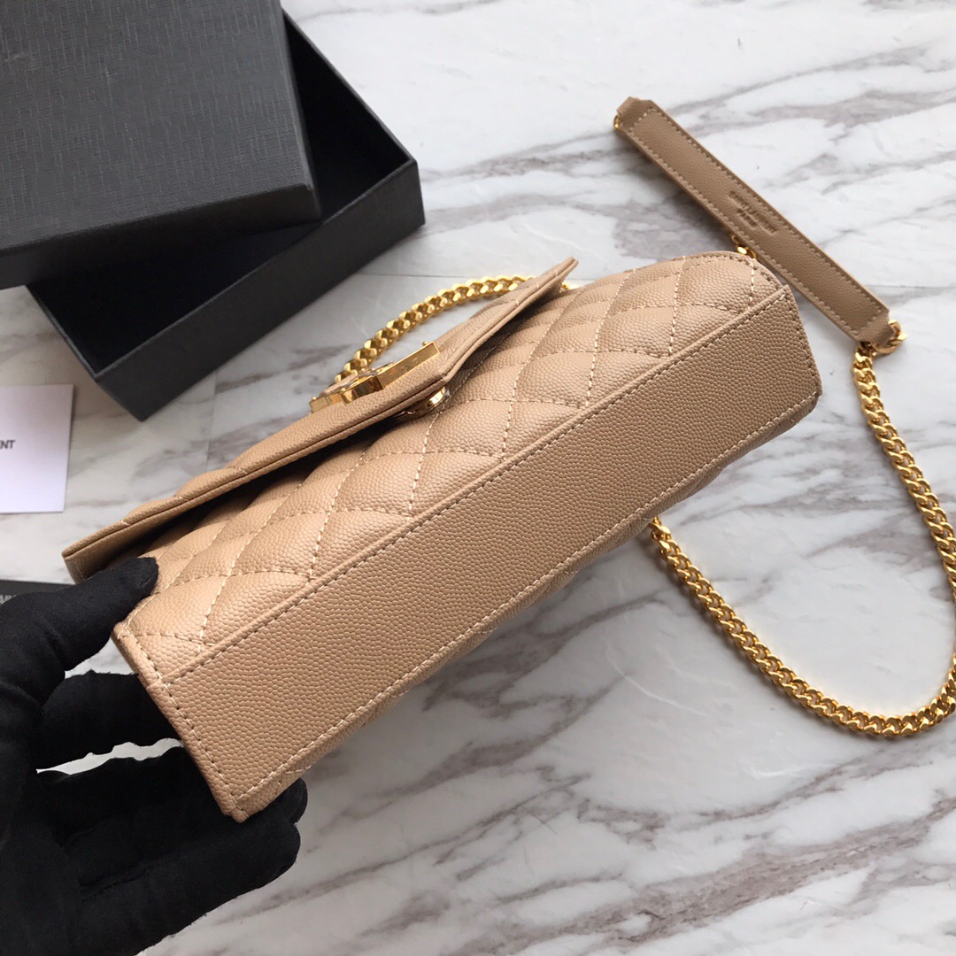 526286 ENVELOPE SMALL BAG IN MIX MATELASSÉ GRAIN DE POUDRE EMBOSSED LEATHER, Yves Saint Laurent YSL