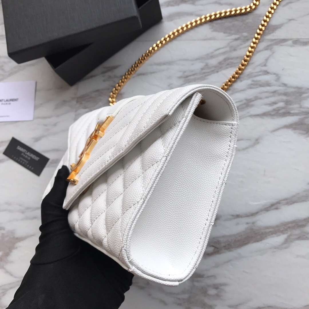 526286 ENVELOPE SMALL BAG IN MIX MATELASSÉ GRAIN DE POUDRE EMBOSSED LEATHER, Yves Saint Laurent YSL