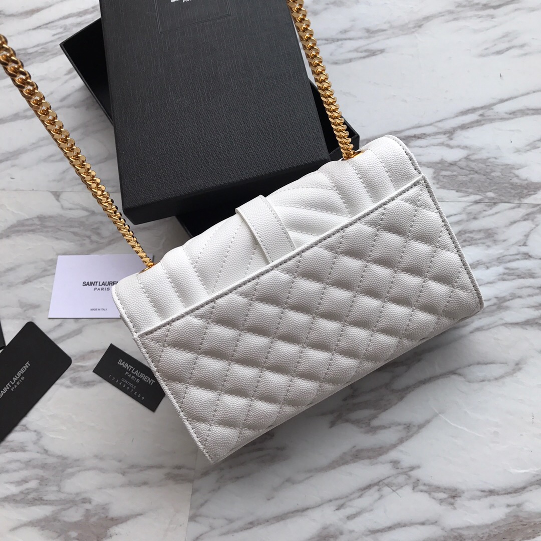 526286 ENVELOPE SMALL BAG IN MIX MATELASSÉ GRAIN DE POUDRE EMBOSSED LEATHER, Yves Saint Laurent YSL
