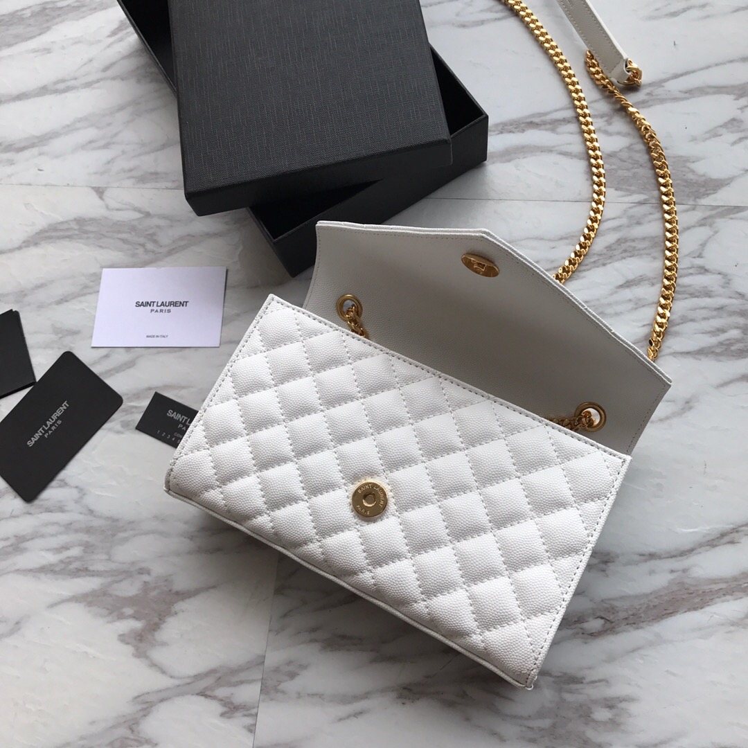 526286 ENVELOPE SMALL BAG IN MIX MATELASSÉ GRAIN DE POUDRE EMBOSSED LEATHER, Yves Saint Laurent YSL