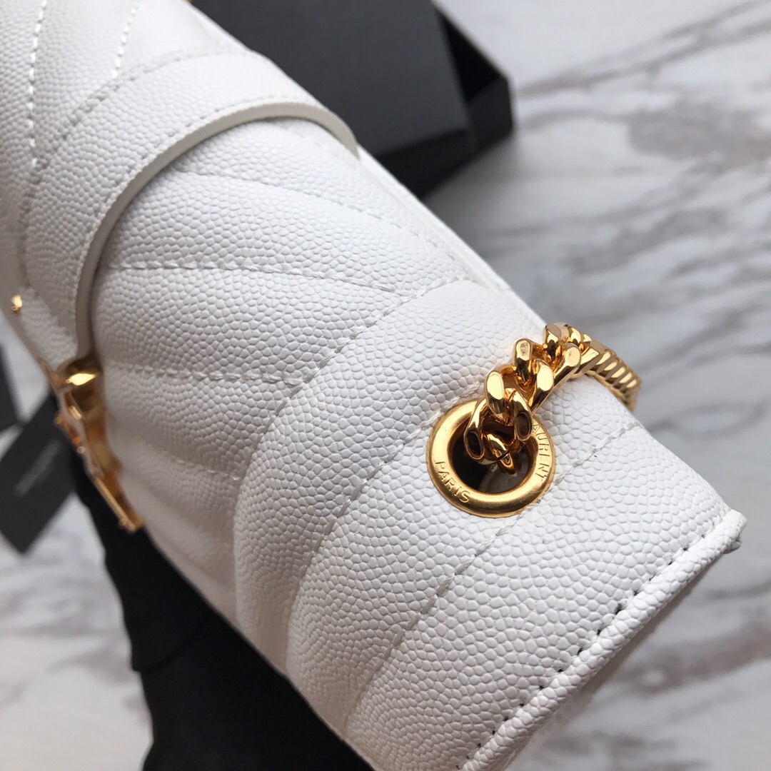 526286 ENVELOPE SMALL BAG IN MIX MATELASSÉ GRAIN DE POUDRE EMBOSSED LEATHER, Yves Saint Laurent YSL