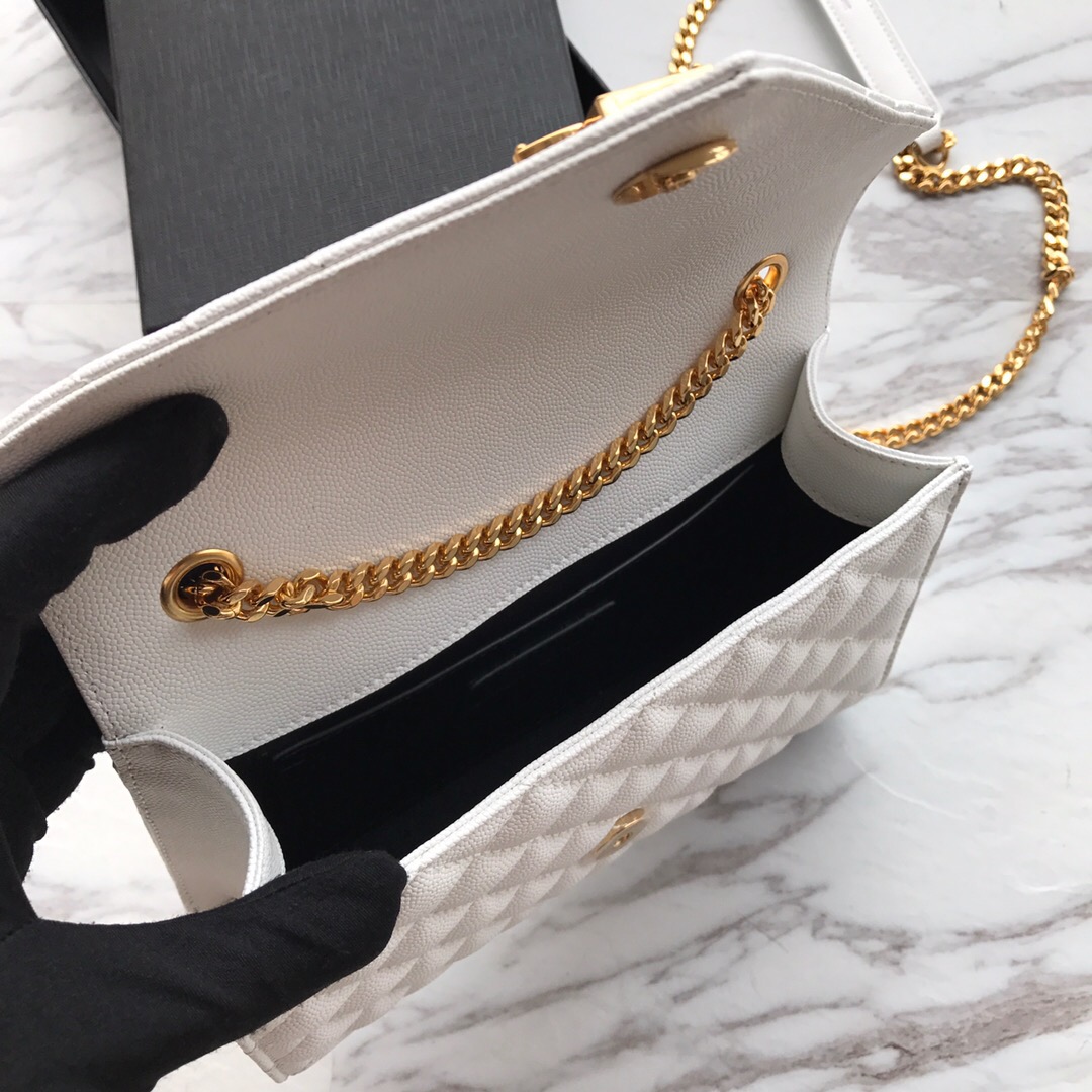 526286 ENVELOPE SMALL BAG IN MIX MATELASSÉ GRAIN DE POUDRE EMBOSSED LEATHER, Yves Saint Laurent YSL