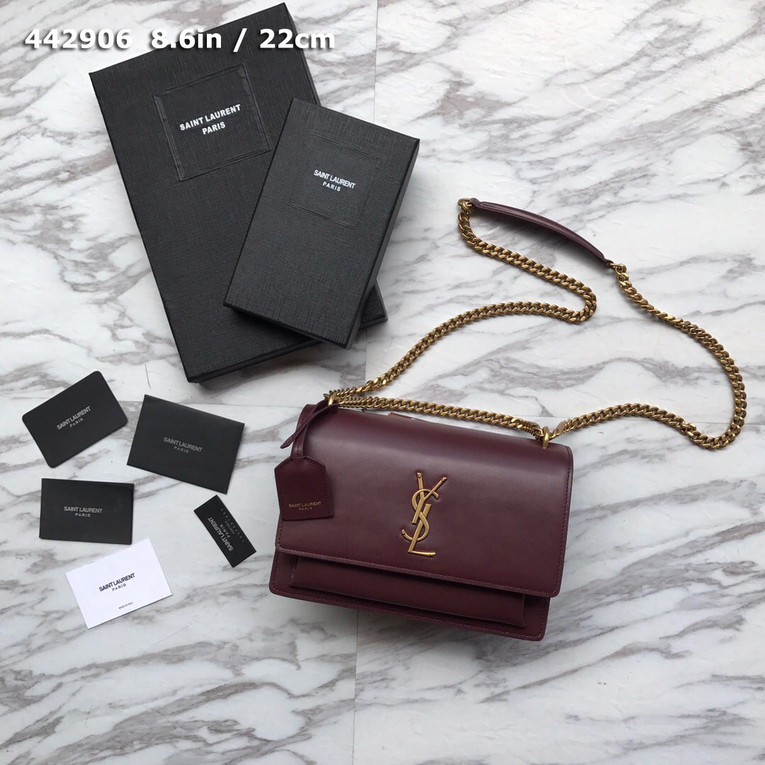 442906 SUNSET MEDIUM IN SMOOTH LEATHER, YSL Saint Laurent