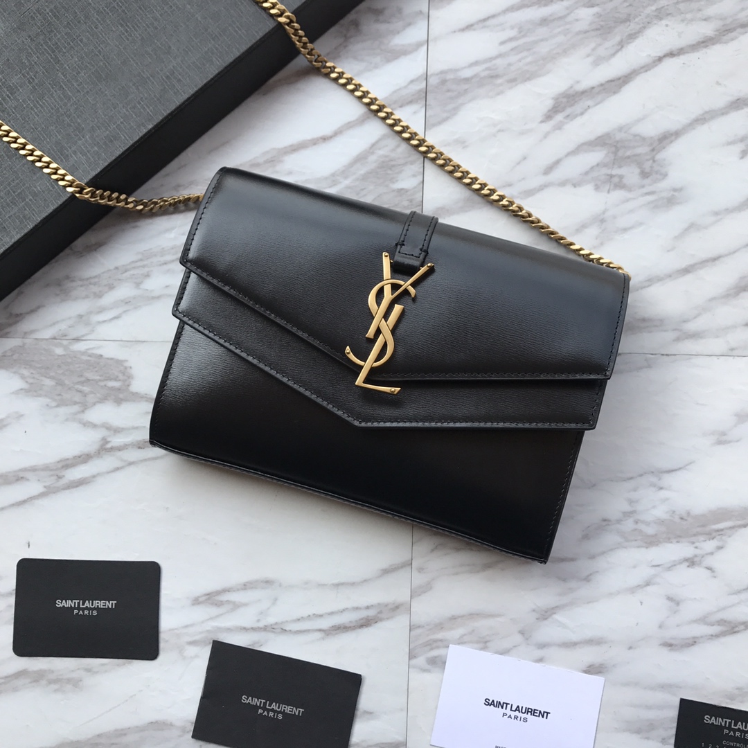 SULPICE CHAIN WALLET IN SMOOTH LEATHER, Yves Saint Laurent YSL