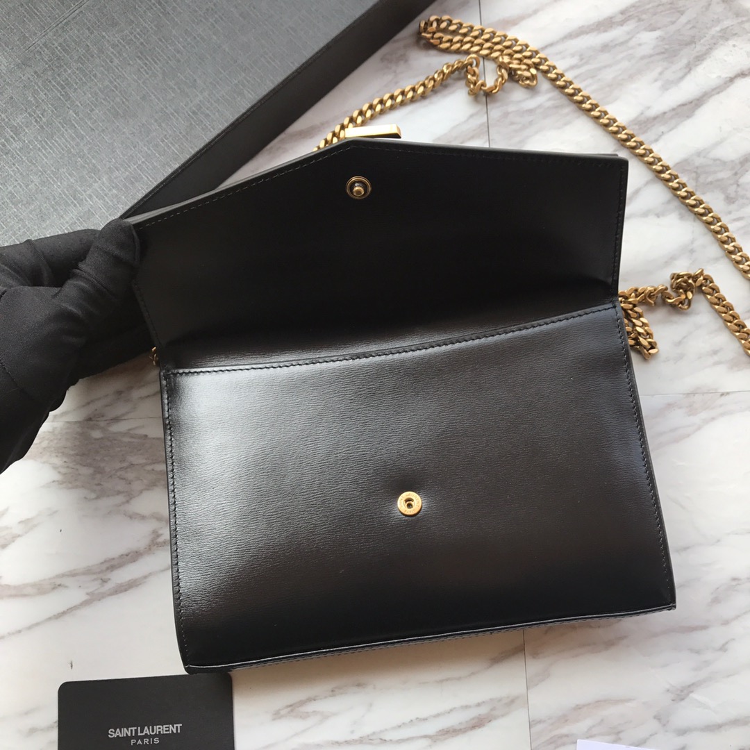 SULPICE CHAIN WALLET IN SMOOTH LEATHER, Yves Saint Laurent YSL