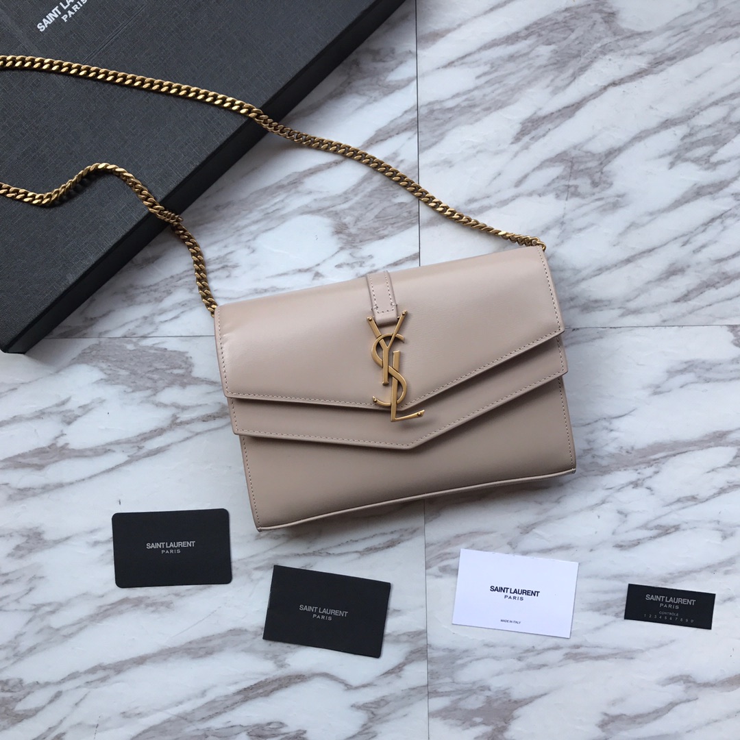 SULPICE CHAIN WALLET IN SMOOTH LEATHER, Yves Saint Laurent YSL