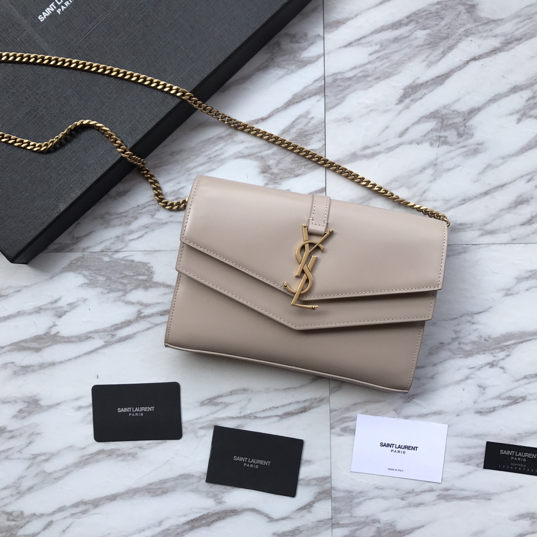 SULPICE CHAIN WALLET IN SMOOTH LEATHER, Yves Saint Laurent YSL