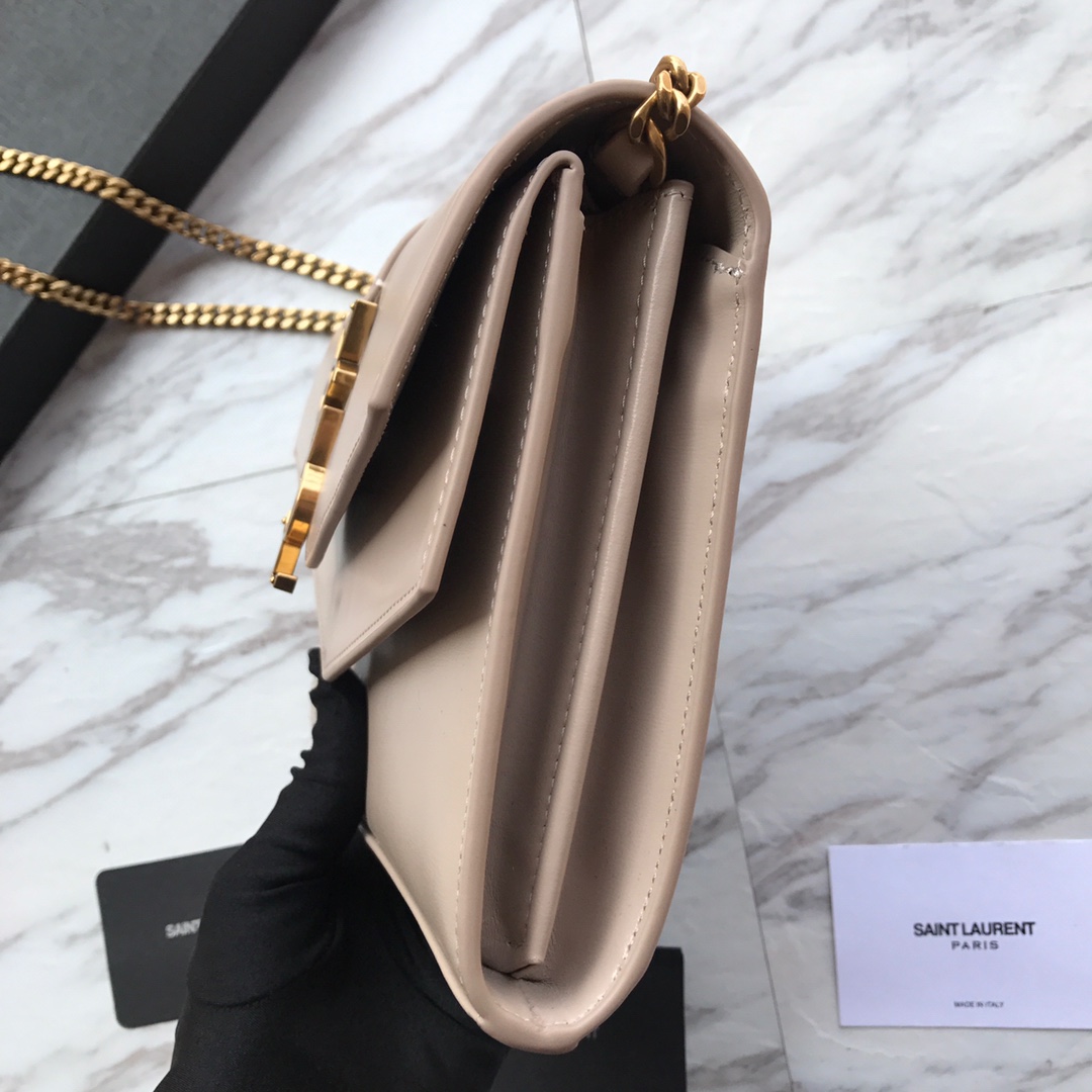 SULPICE CHAIN WALLET IN SMOOTH LEATHER, Yves Saint Laurent YSL