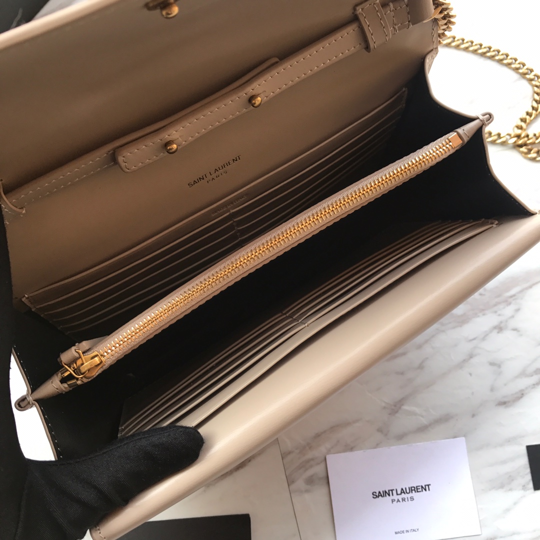 SULPICE CHAIN WALLET IN SMOOTH LEATHER, Yves Saint Laurent YSL