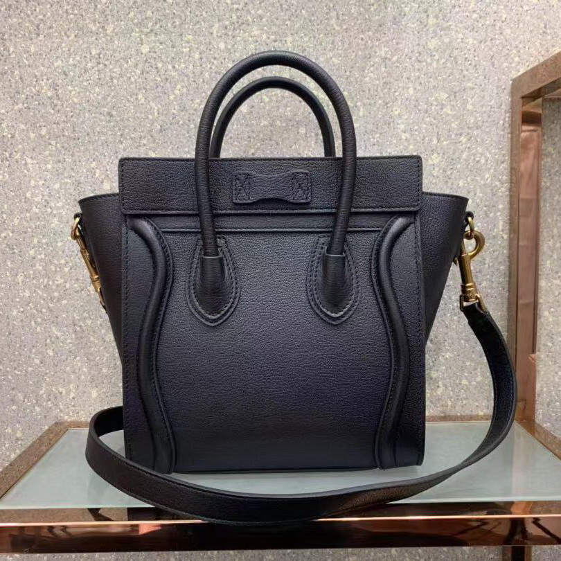 CELINE NANO LUGGAGE SHOULDER BAG CALFSKIN, 8 X 8 X 4 IN, Size W20H20D10CM, Genuine CALFSKIN