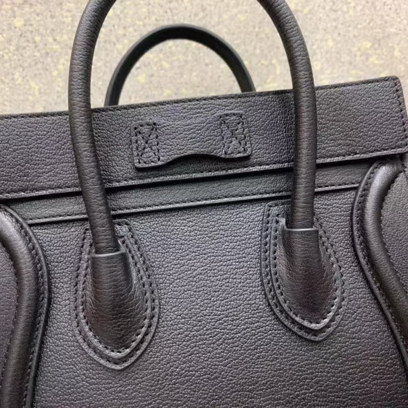 CELINE NANO LUGGAGE SHOULDER BAG CALFSKIN, 8 X 8 X 4 IN, Size W20H20D10CM, Genuine CALFSKIN