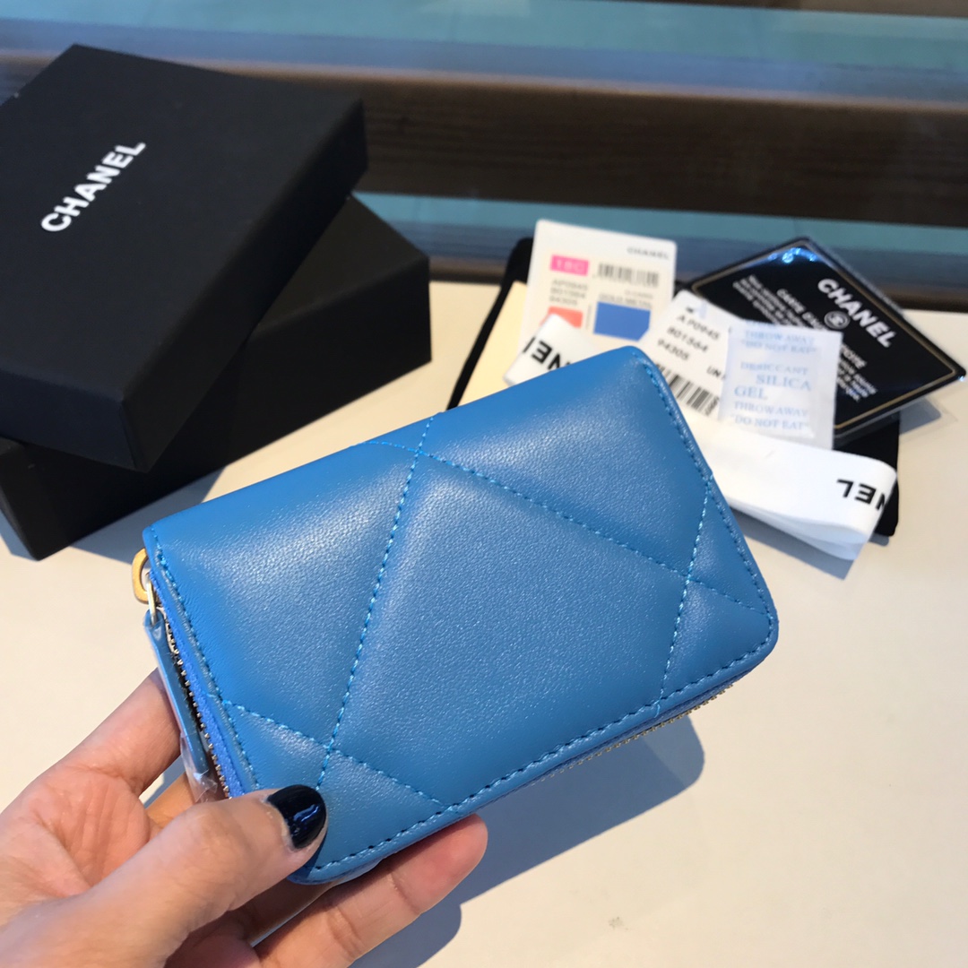 chanel 19 zipped coin purse, AP0949, chanel small leather goods