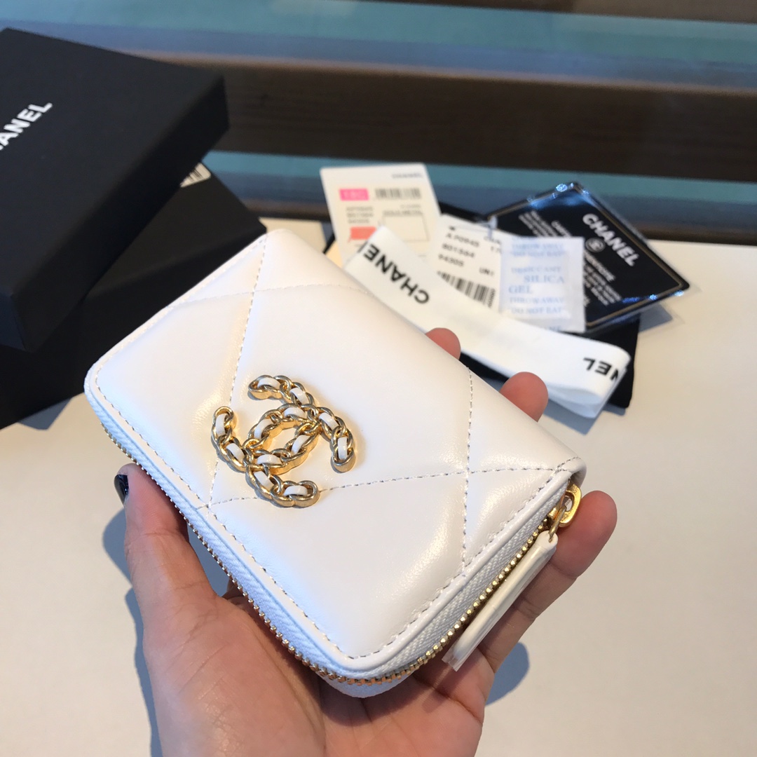 chanel 19 zipped coin purse, AP0949, chanel small leather goods