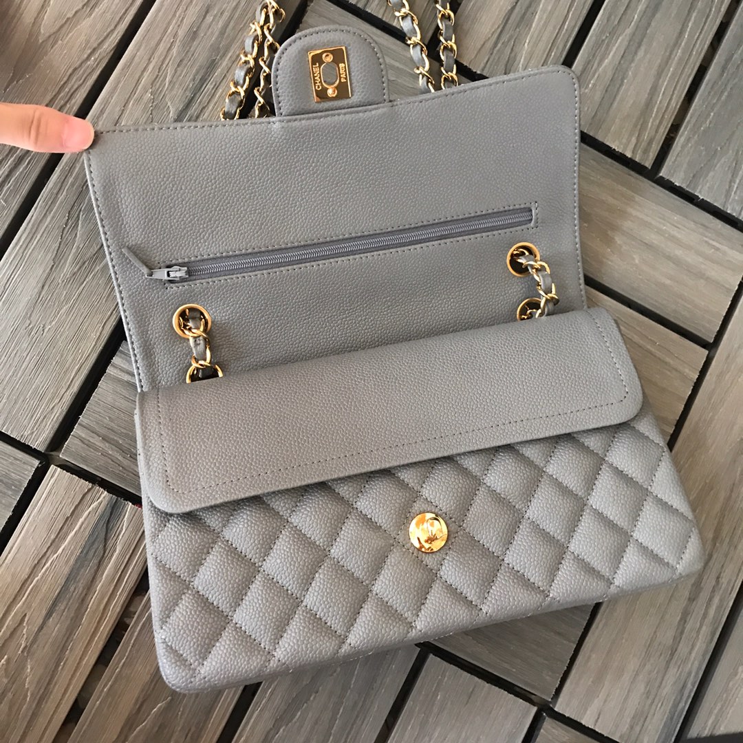 A1112, Chanel Classic Handbag & Cross Body Bag, Iridescent Grained Calfskin