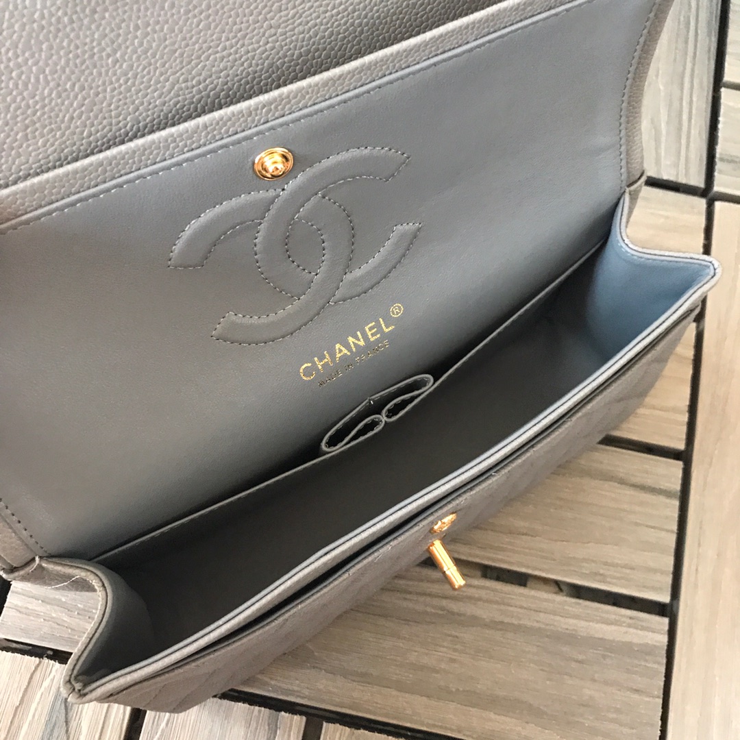 A1112, Chanel Classic Handbag & Cross Body Bag, Iridescent Grained Calfskin