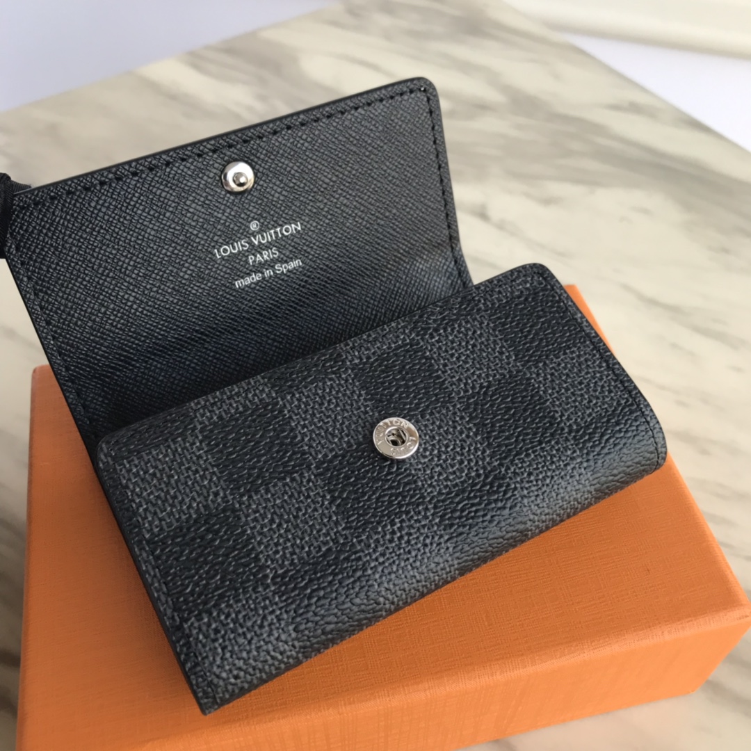 N62662, 6 KEY HOLDER Damier Graphite Canvas, Louis Vuitton LV