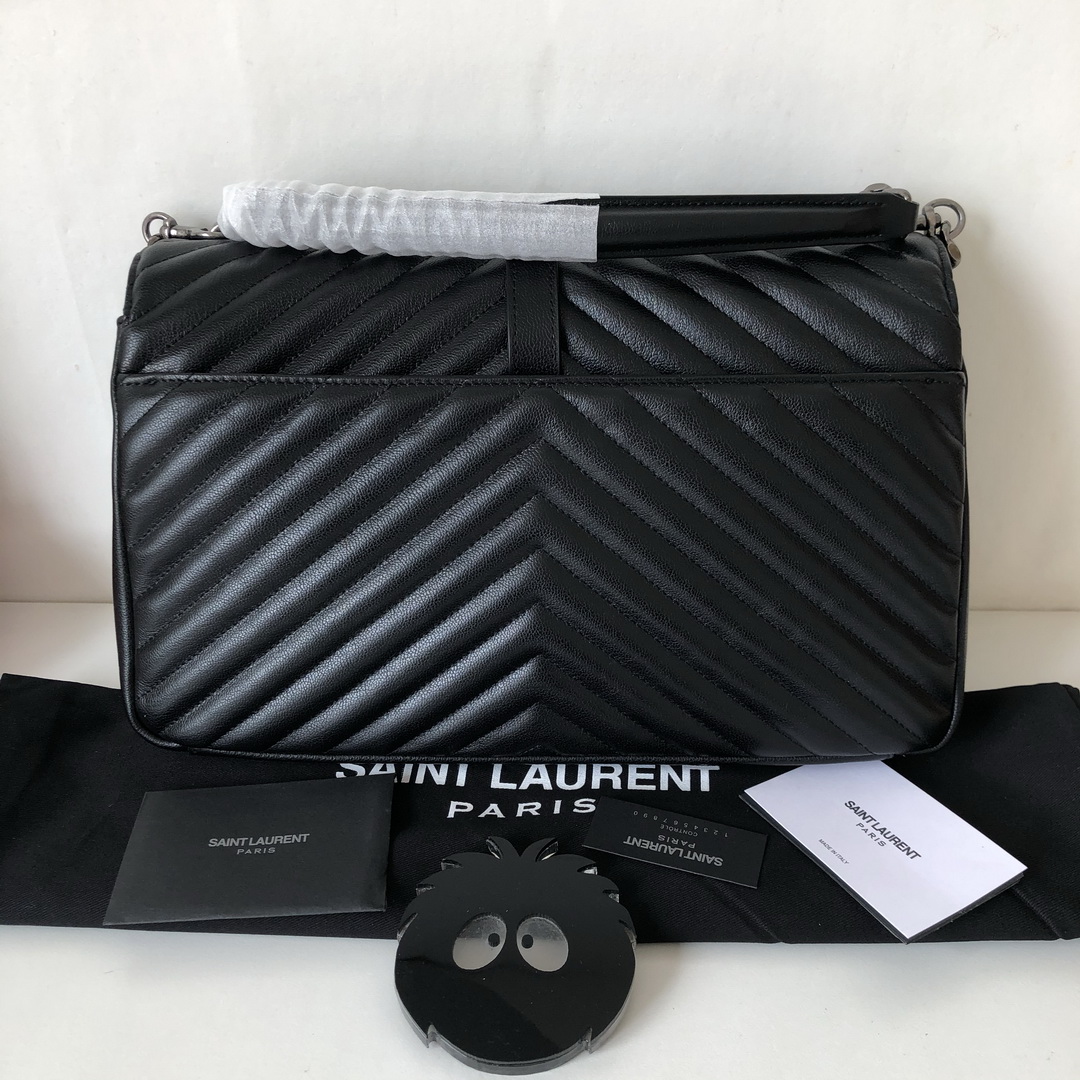 487212 CLASSIC LARGE COLLÈGE BAG  MATELASSÉ LEATHER, YSL Saint Laurent