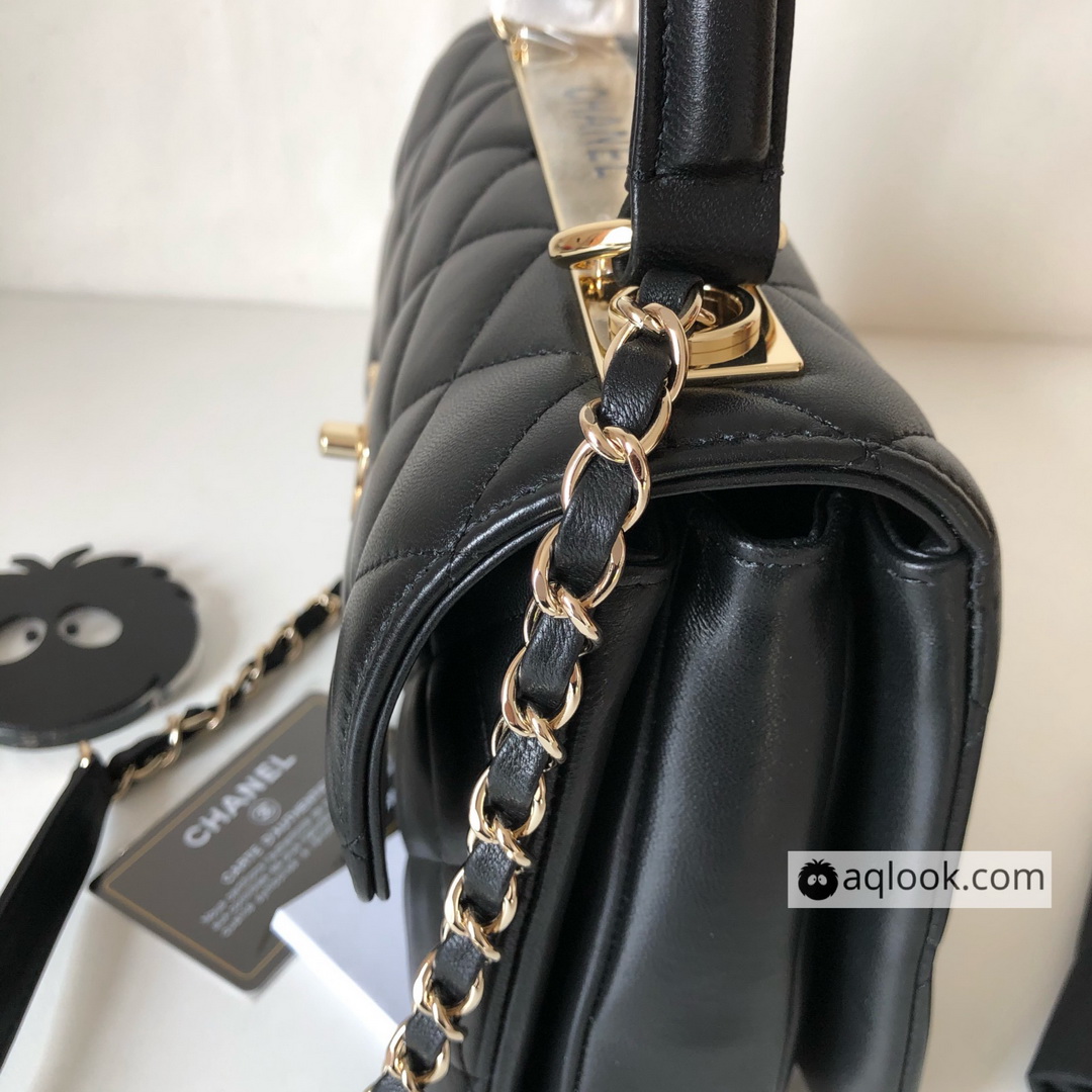 A92236, Small Flap Bag with Top Handle, CHANEL HANDBAG, 25CM