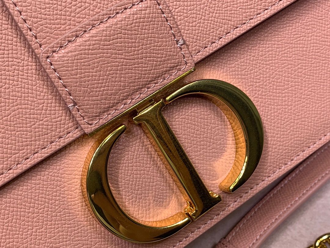  M9208 BLUSH 30 MONTAIGNE STAMPED GRAIN CALFSKIN FLAP CHAIN BAG, DIOR HANDBAG