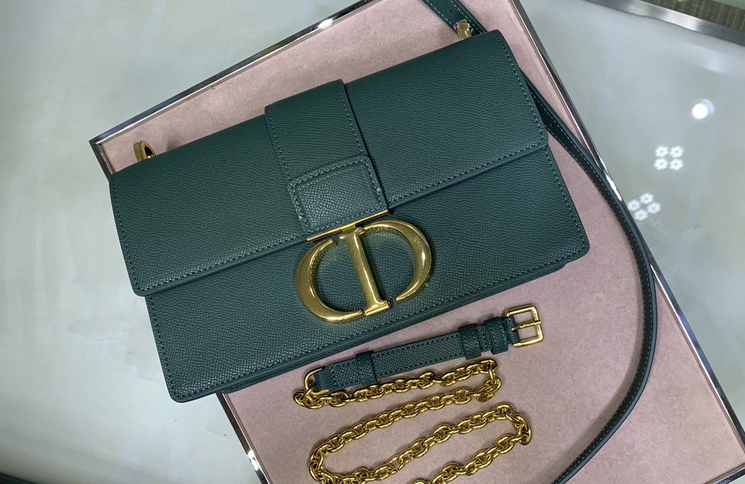  M9208 BLUSH 30 MONTAIGNE STAMPED GRAIN CALFSKIN FLAP CHAIN BAG, DIOR HANDBAG