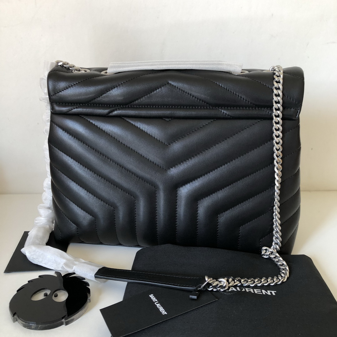487216, YSL Saint Laurent, MEDIUM LOULOU CHAIN BAG, Y MATELASSÉ LEATHER