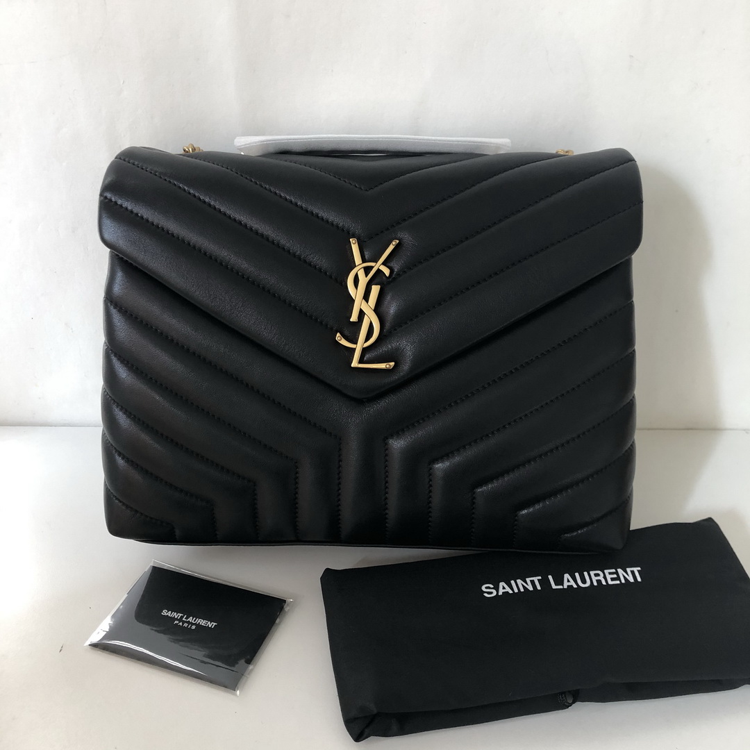 487216, YSL Saint Laurent, MEDIUM LOULOU CHAIN BAG, Y MATELASSÉ LEATHER