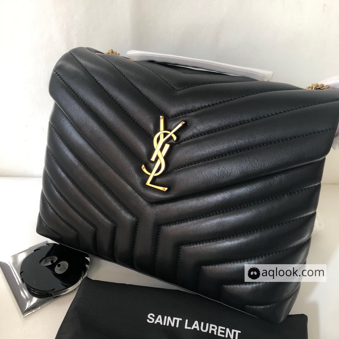 487216, YSL Saint Laurent, MEDIUM LOULOU CHAIN BAG, Y MATELASSÉ LEATHER