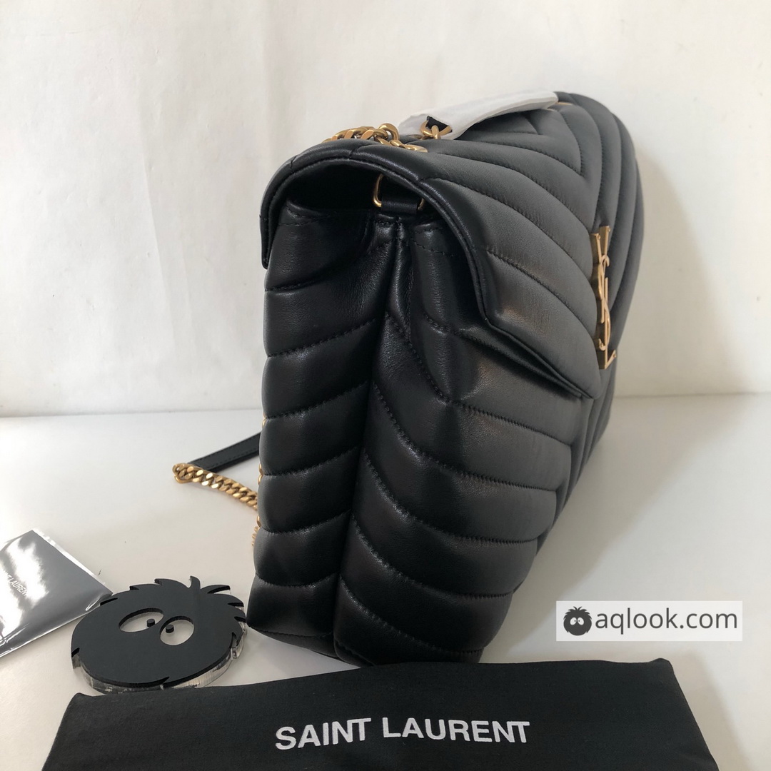 487216, YSL Saint Laurent, MEDIUM LOULOU CHAIN BAG, Y MATELASSÉ LEATHER