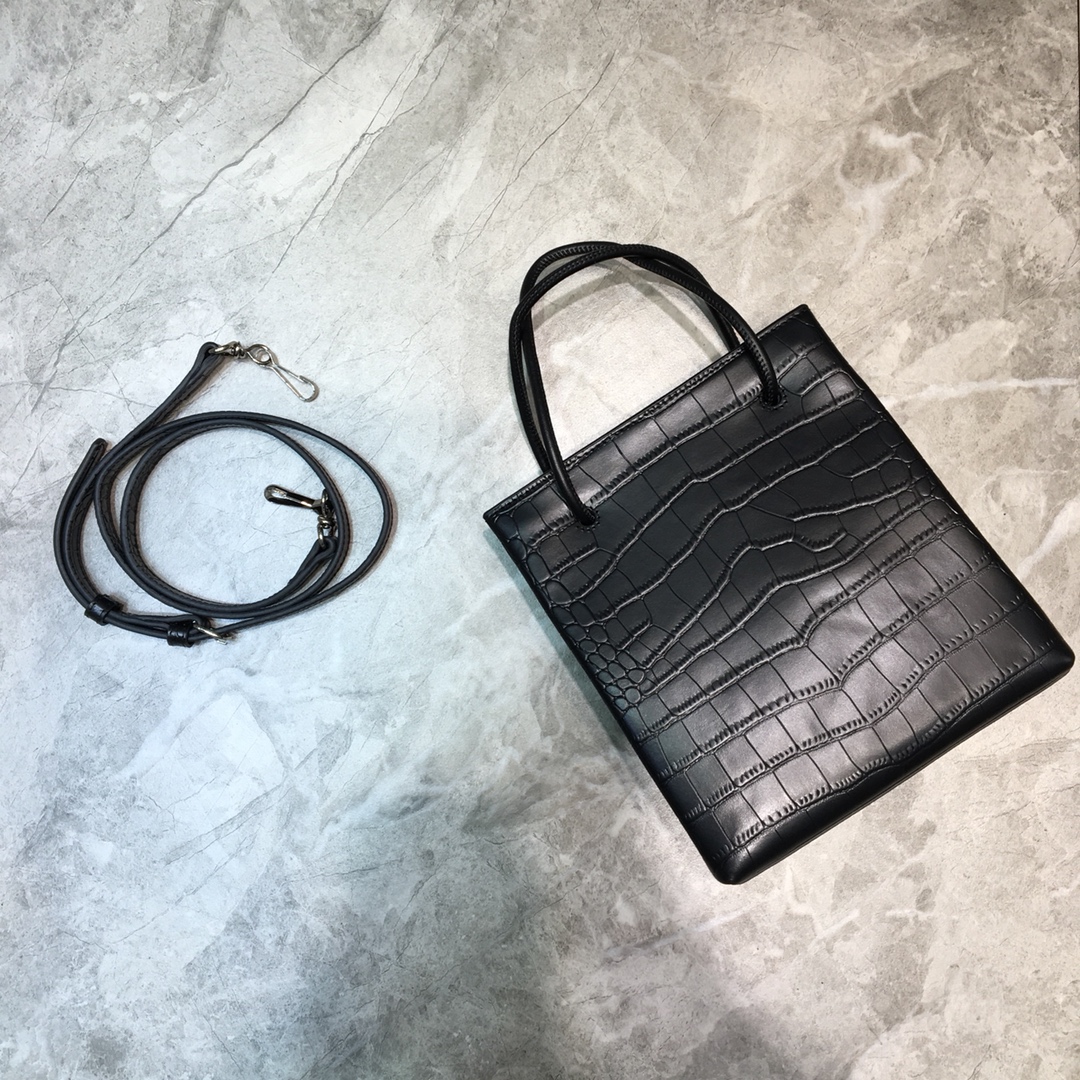 SHOPPING TOTE XXS, Small natural grain calfskin shopping bag with marquetry logo, BALENCIAGA HANDBAGS
