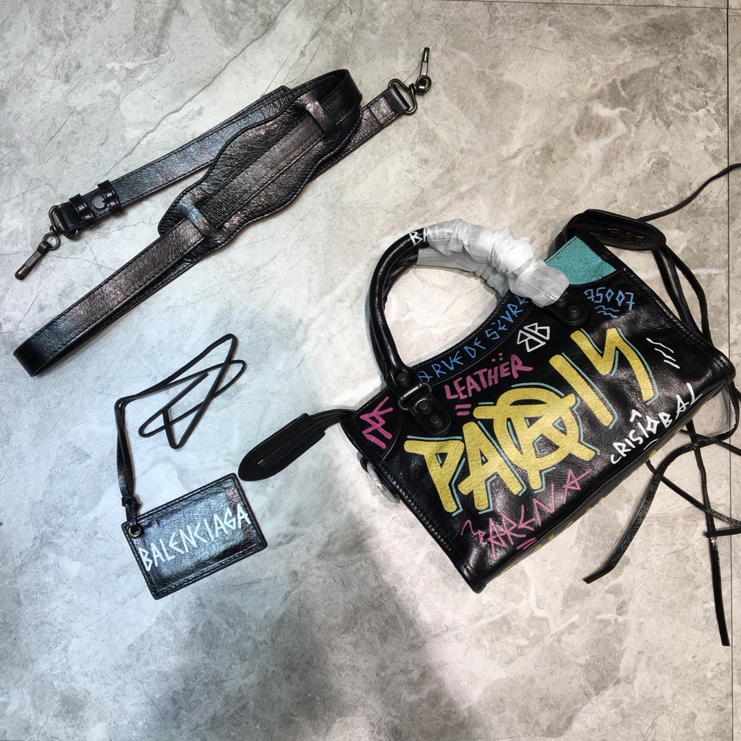 CLASSIC MINI CITY GRAFFITI, BALENCIAGA HANDBAGS