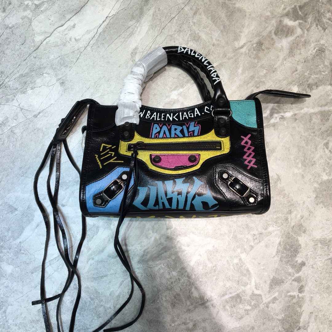 CLASSIC MINI CITY GRAFFITI, BALENCIAGA HANDBAGS
