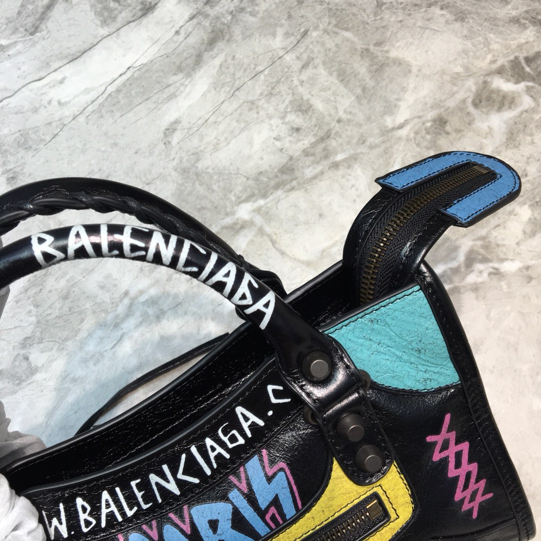 CLASSIC MINI CITY GRAFFITI, BALENCIAGA HANDBAGS