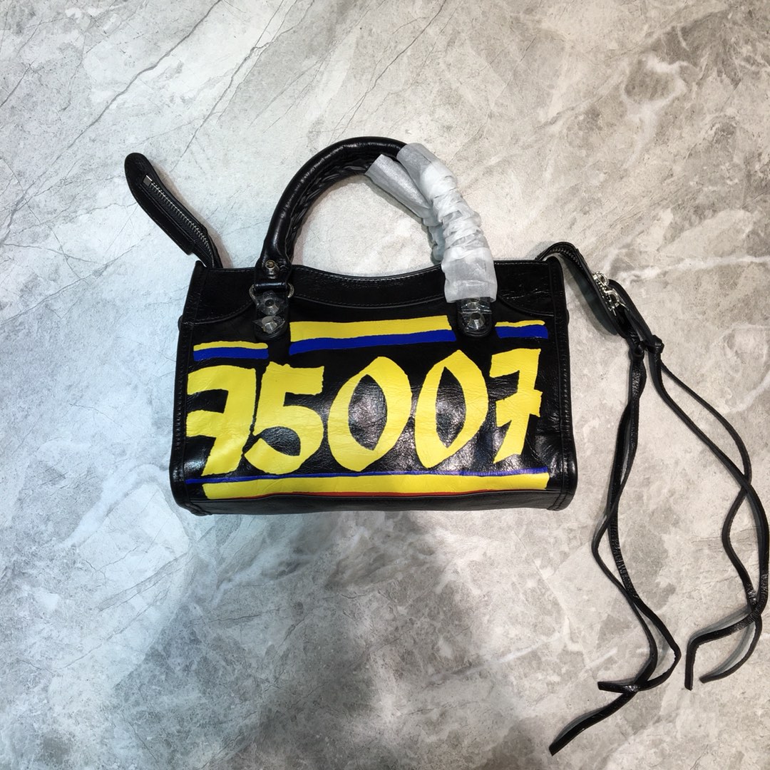 CLASSIC MINI CITY GRAFFITI, BALENCIAGA HANDBAGS