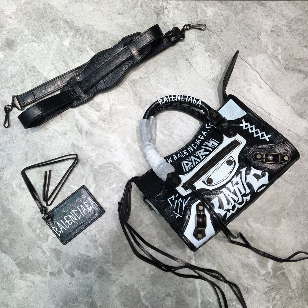CLASSIC MINI CITY GRAFFITI, BALENCIAGA HANDBAGS