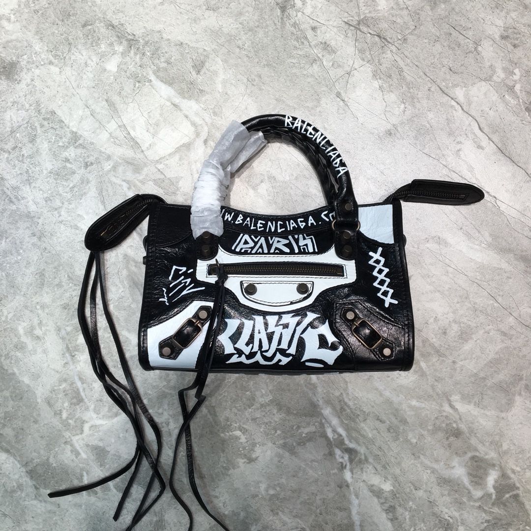 CLASSIC MINI CITY GRAFFITI, BALENCIAGA HANDBAGS