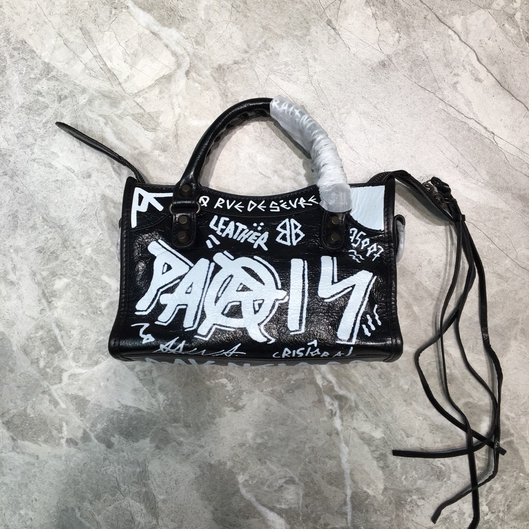 CLASSIC MINI CITY GRAFFITI, BALENCIAGA HANDBAGS