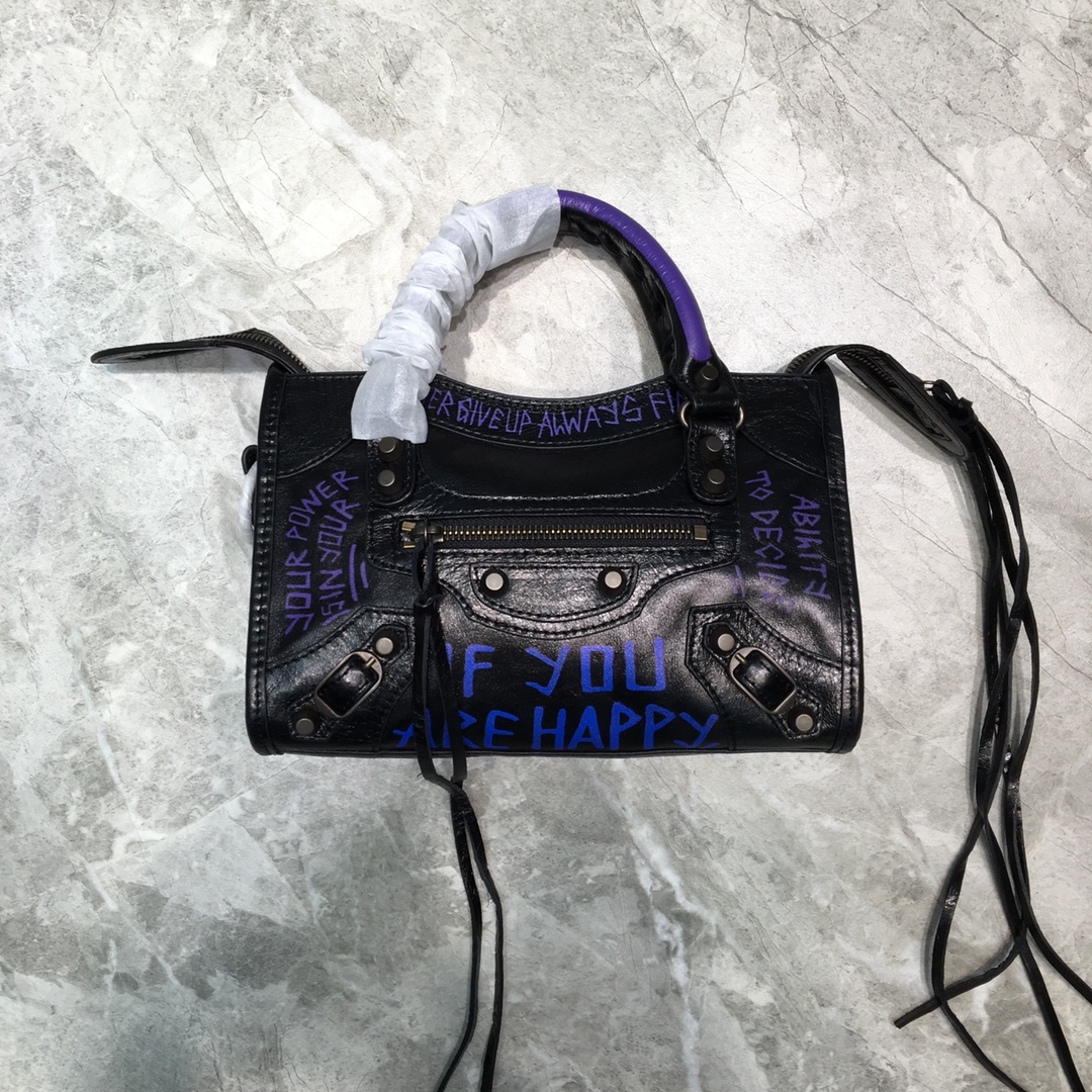 CLASSIC MINI CITY GRAFFITI, BALENCIAGA HANDBAGS