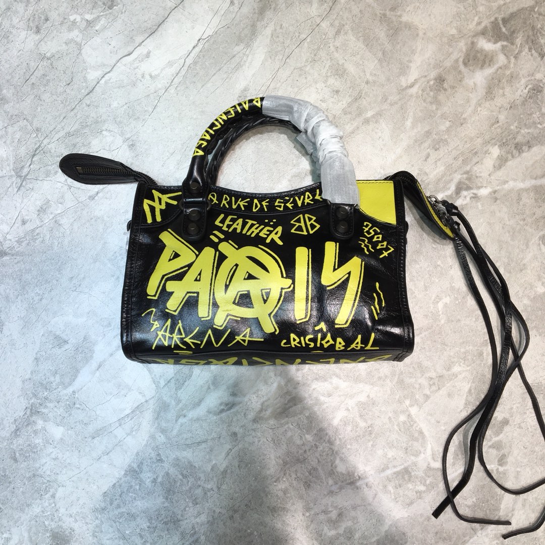 CLASSIC MINI CITY GRAFFITI, BALENCIAGA HANDBAGS