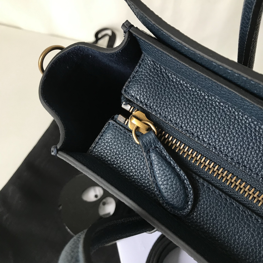 CELINE NANO LUGGAGE SHOULDER BAG CALFSKIN, 8 X 8 X 4 IN, Size W20H20D10CM, Genuine CALFSKIN