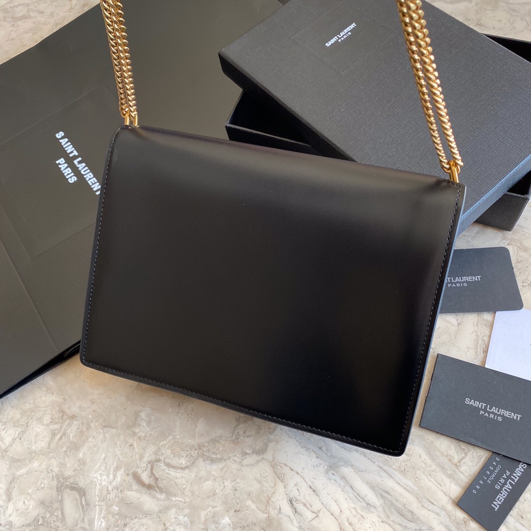 532750, CASSANDRA MONOGRAM CLASP BAG IN SMOOTH LEATHER AND SUEDE, YSL Saint Laurent