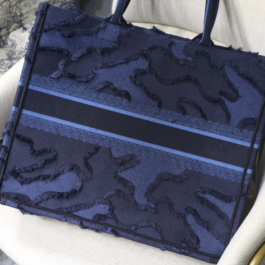 CAMOUFLAGE EMBROIDERED DIOR BOOK TOTE