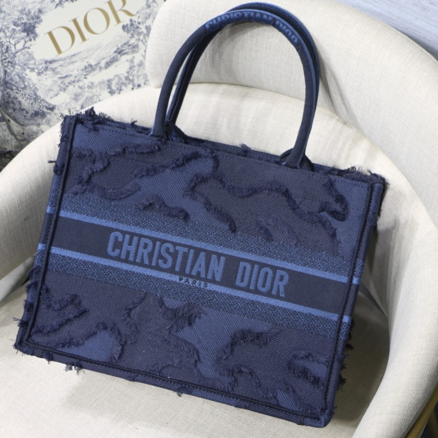 SMALL CAMOUFLAGE EMBROIDERED DIOR BOOK TOTE