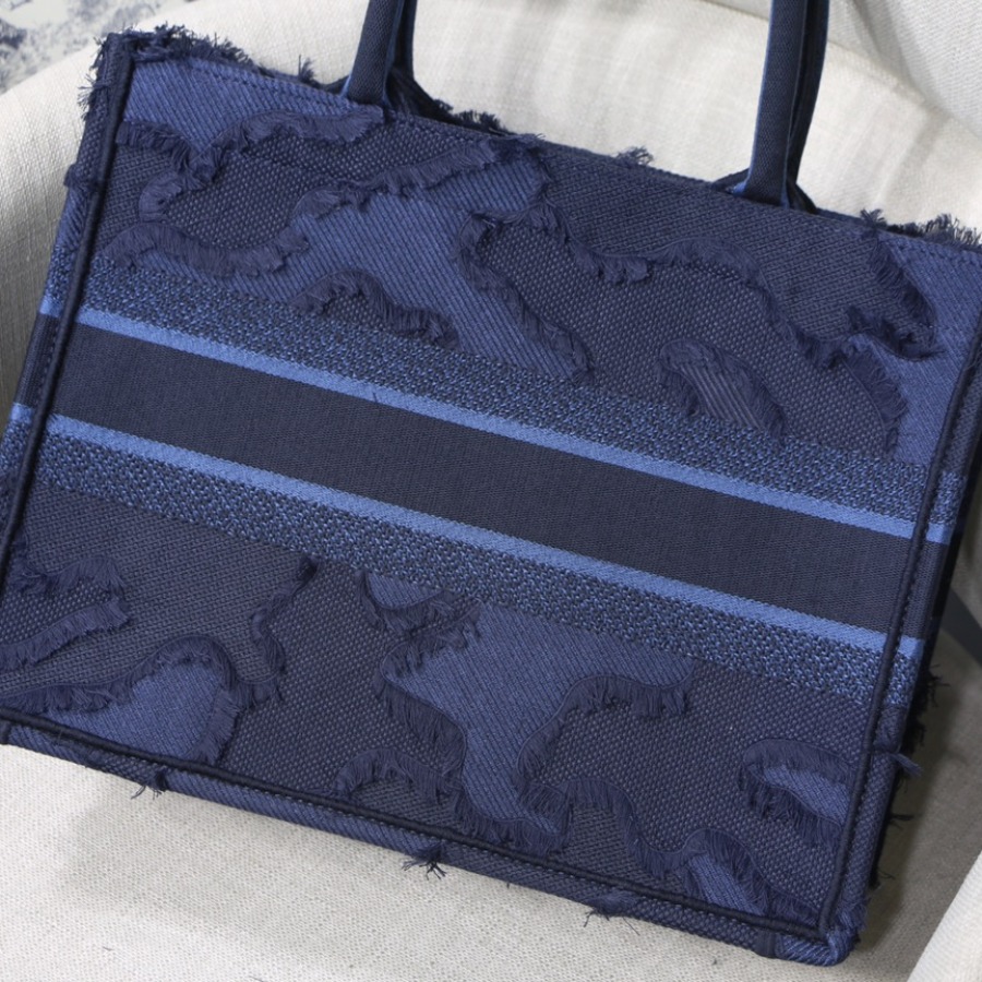 SMALL CAMOUFLAGE EMBROIDERED DIOR BOOK TOTE