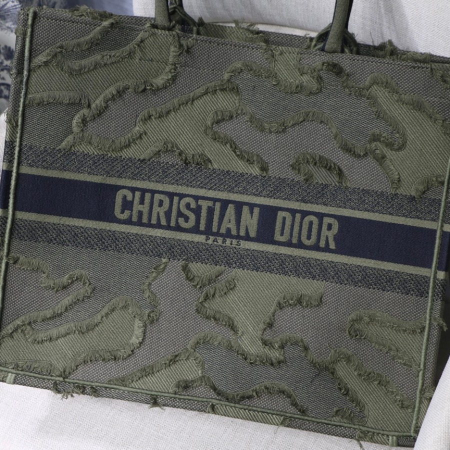 CAMOUFLAGE EMBROIDERED DIOR BOOK TOTE