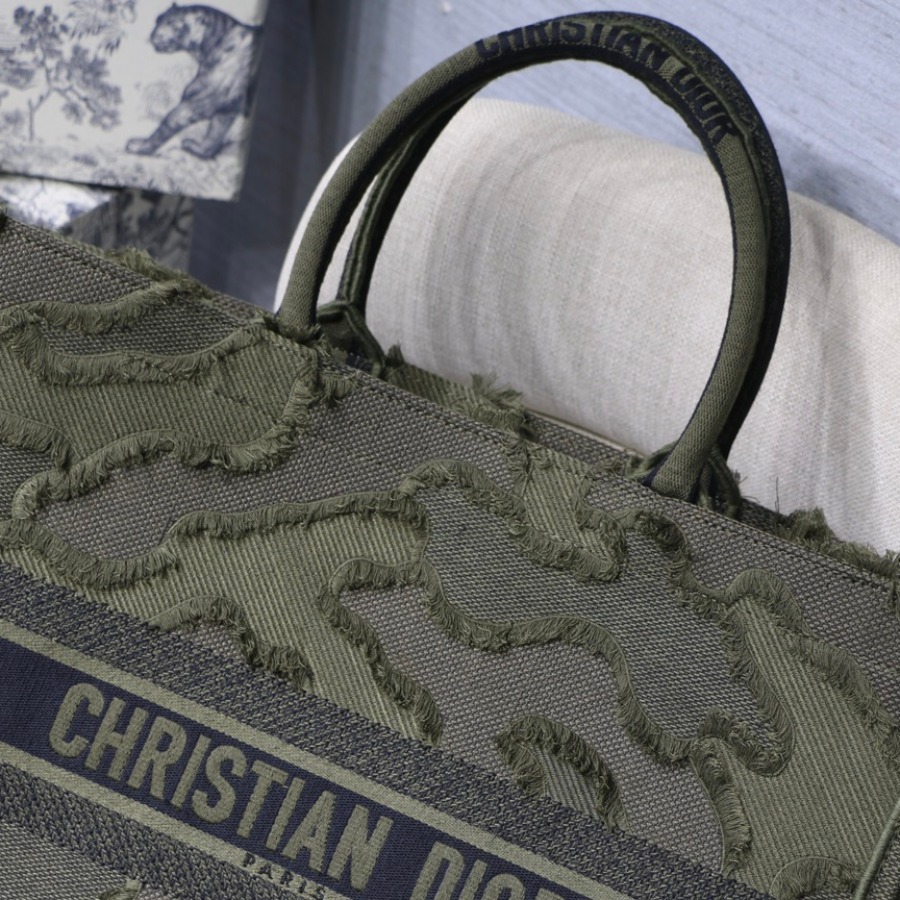 CAMOUFLAGE EMBROIDERED DIOR BOOK TOTE
