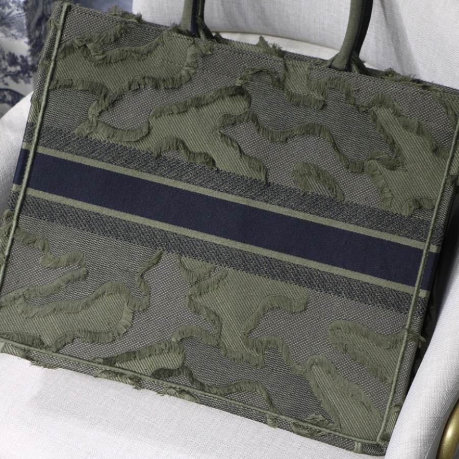 CAMOUFLAGE EMBROIDERED DIOR BOOK TOTE