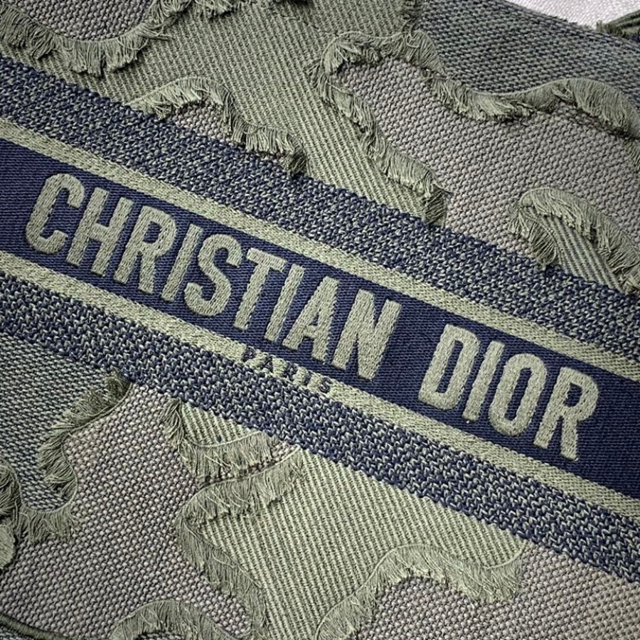 SMALL CAMOUFLAGE EMBROIDERED DIOR BOOK TOTE